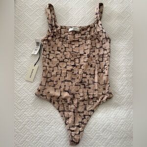 Babaton Brown Patterned Bodysuit
